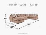 ORACLE307:Oracle Tux Sofa Chaise Sectional, 