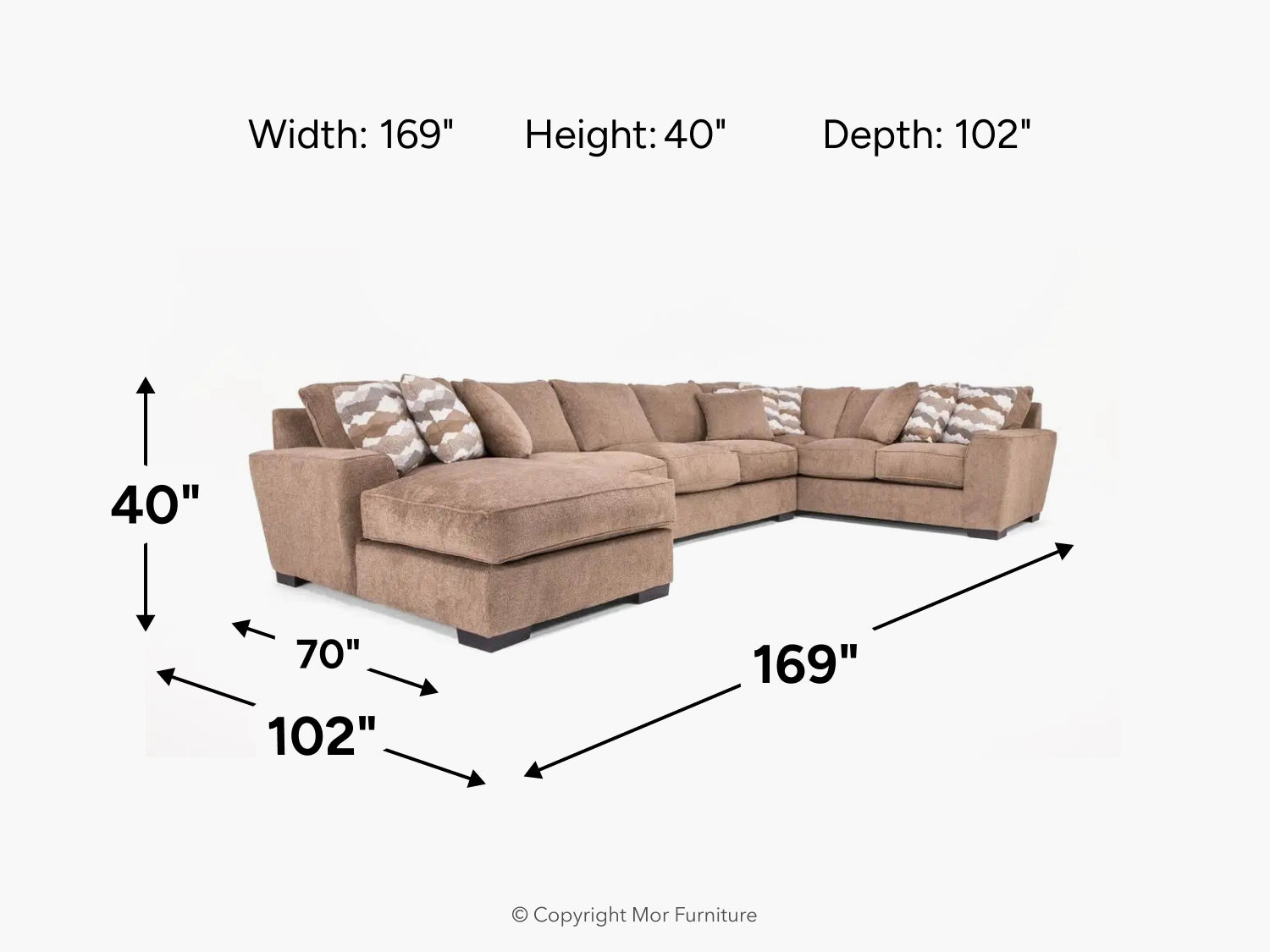 ORACLE307:Oracle Tux Sofa Chaise Sectional, 