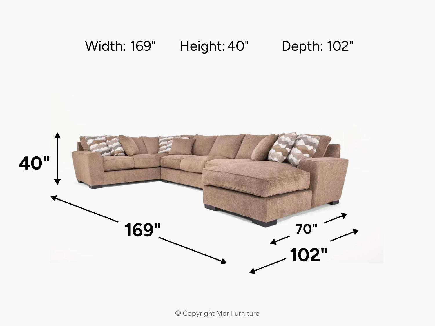 ORACLE308:Oracle Tux Sofa Chaise Sectional, 