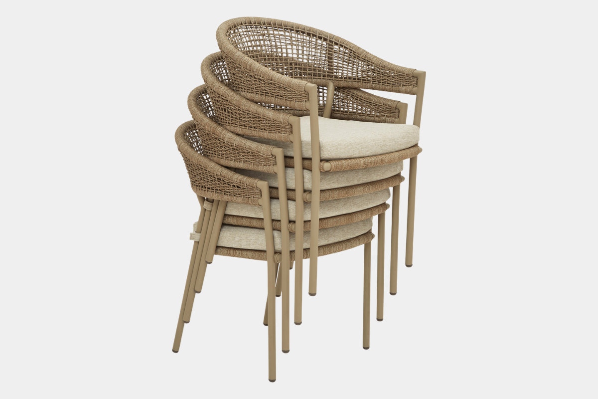 ORCHARD00:Orchard Beach Outdoor Round Dining Table & 4 Chairs, 