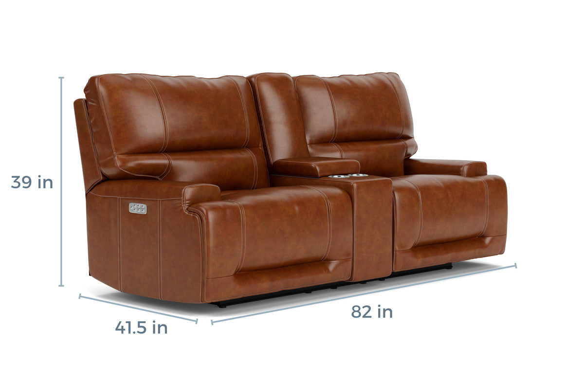 051215341:Oslo 3 Power Console Loveseat, 