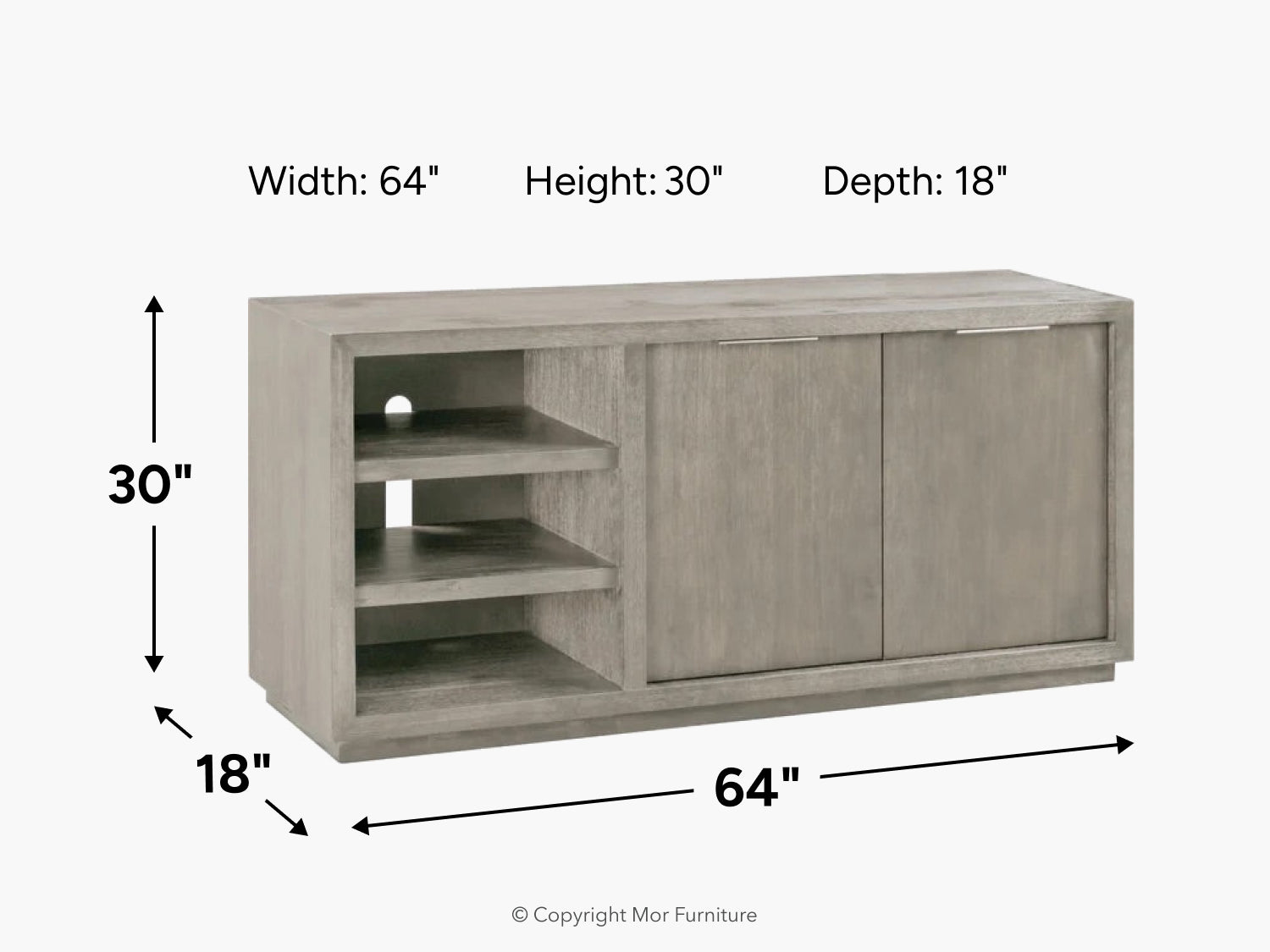 Oxford Media Console In Mineral, 64 Inch – Mor Furniture