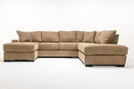 PAIGE0001:Paige Dual Chaise Sectional in Sherry Bark Right Facing