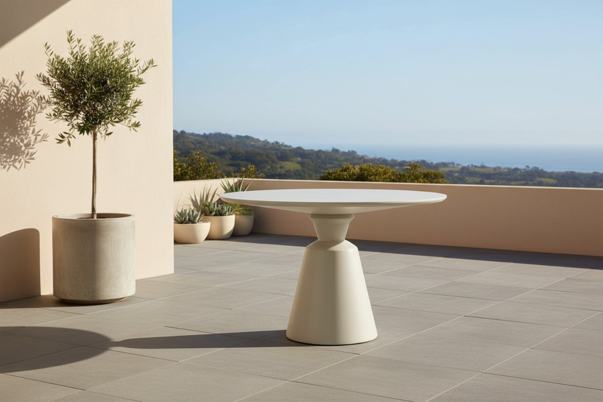 728244216:Palea Outdoor Round Dining Table, Styled