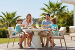 728244216:Palea Outdoor Round Dining Table, Styled