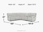 PALENCI02:Palencia 6 Piece 3 Power Sectional, 