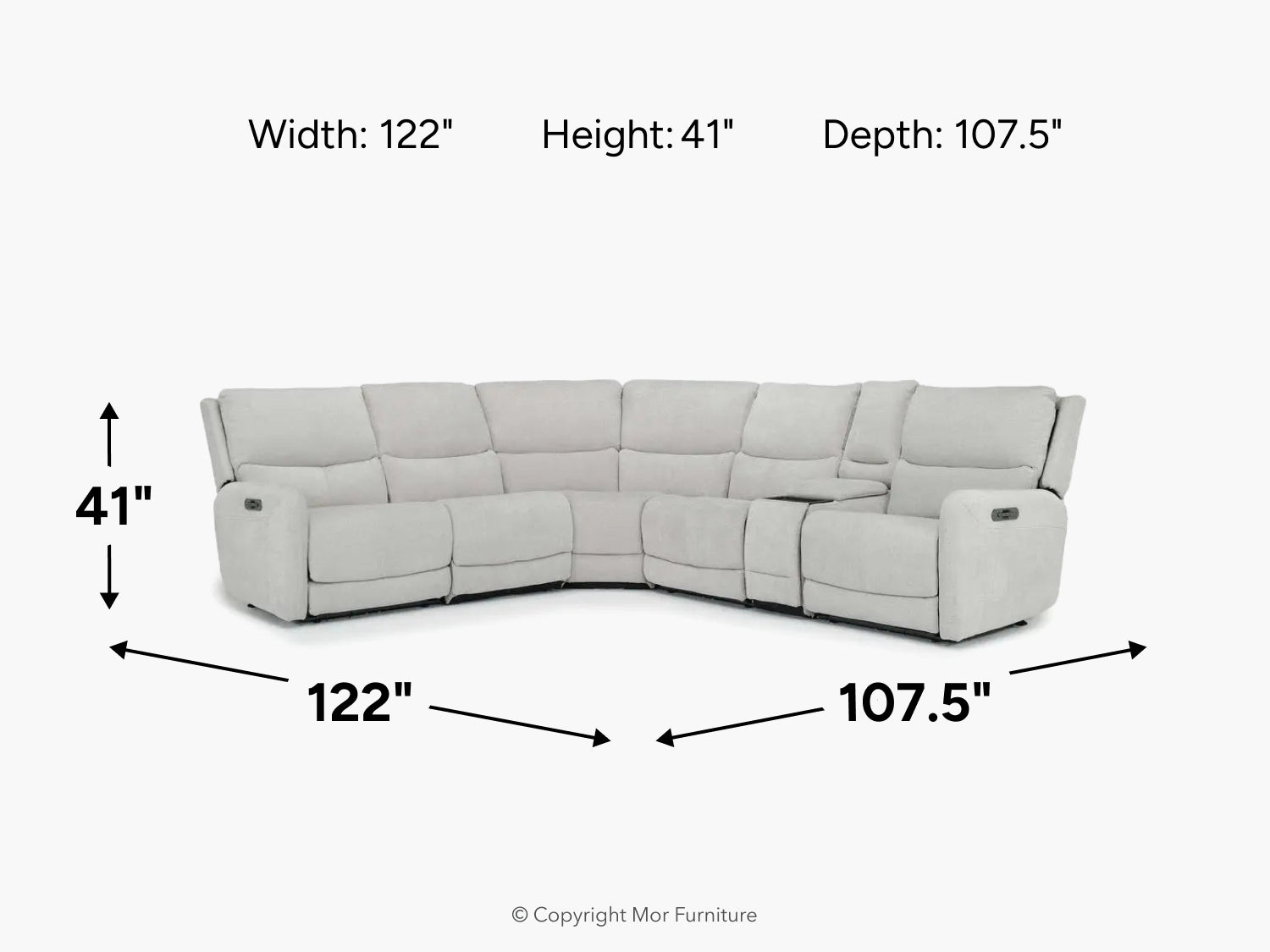PALENCI02:Palencia 6 Piece 3 Power Sectional, 