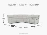 PALENCI04:Palencia 6 Piece 3 Power Sectional, 