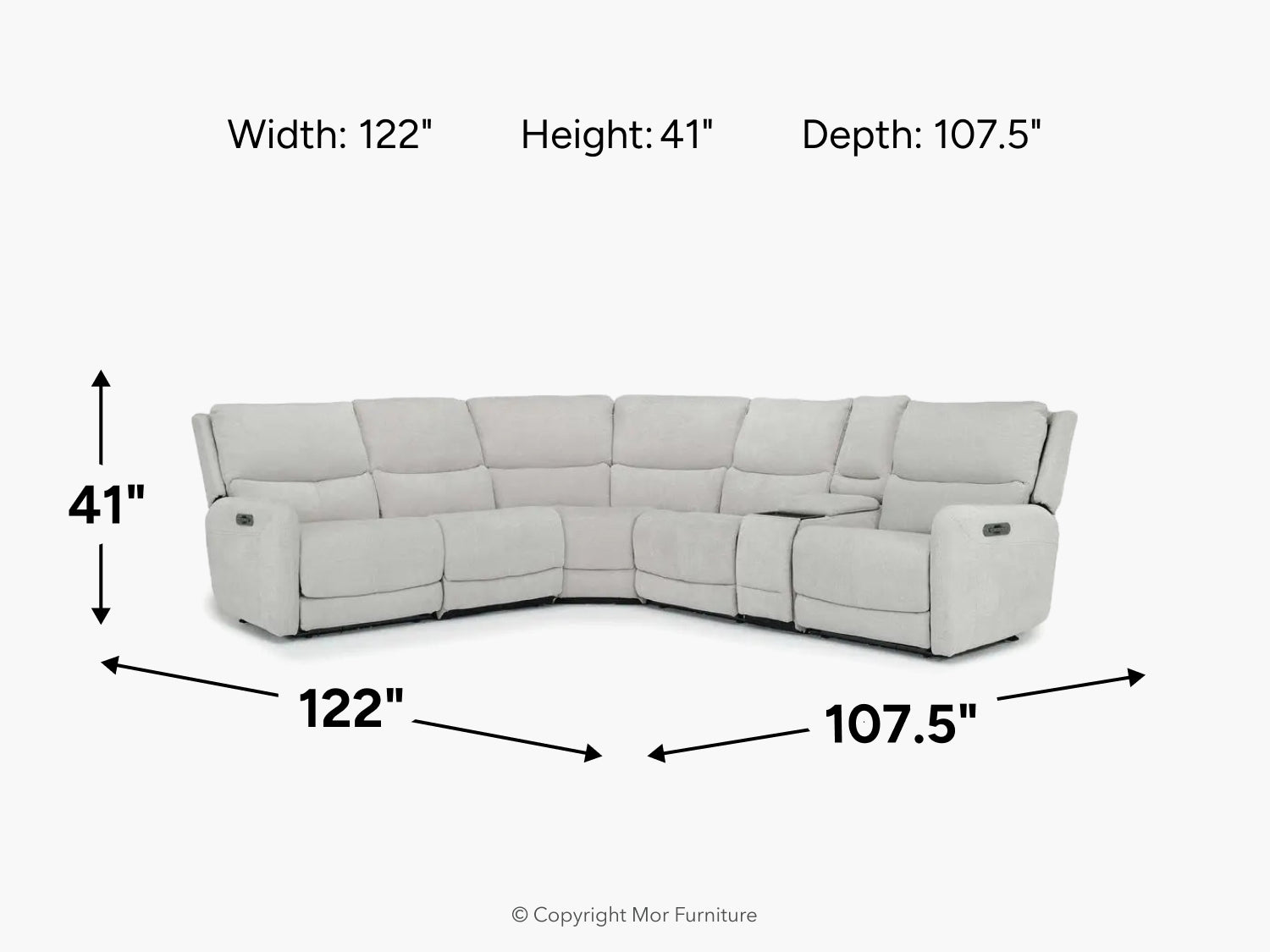PALENCI04:Palencia 6 Piece 3 Power Sectional, 
