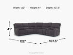 PALENCI52:Palencia 6 Piece 3 Power Sectional, 
