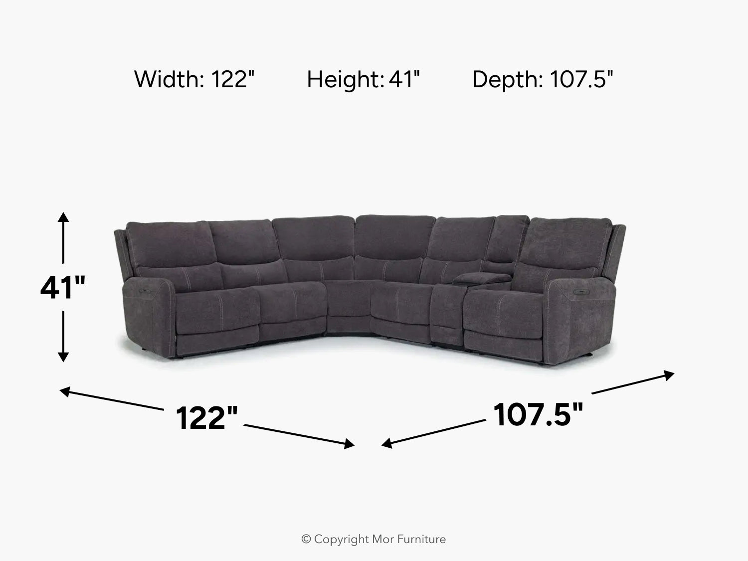 PALENCI54:Palencia 6 Piece 3 Power Sectional, 