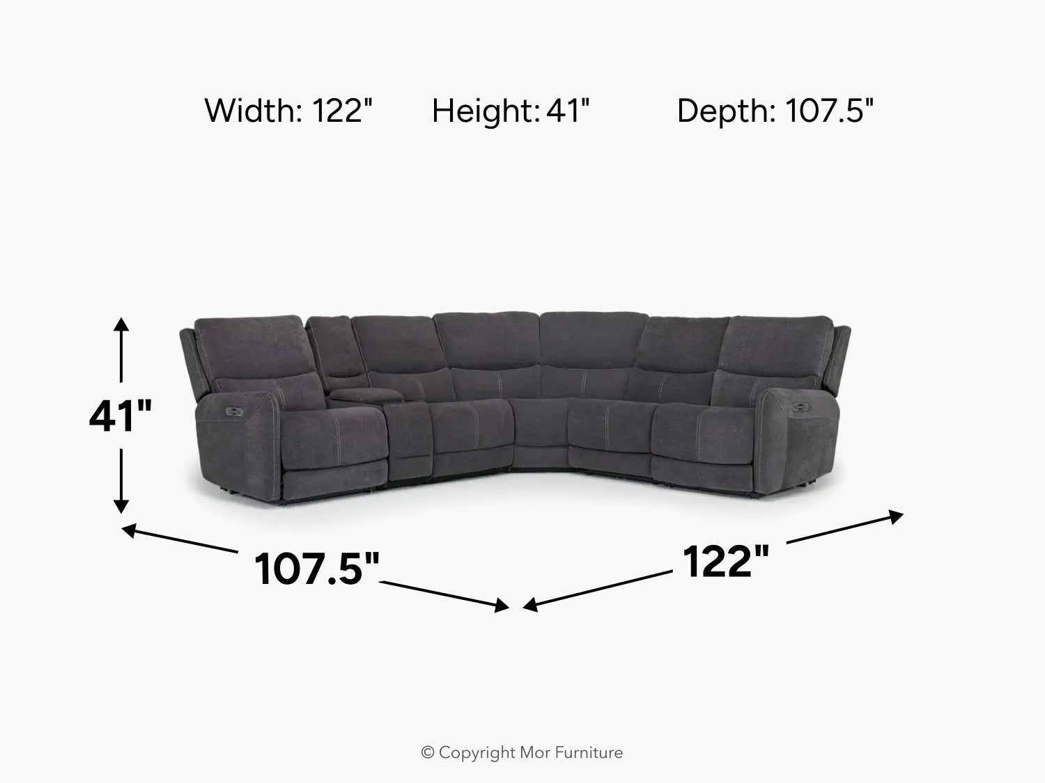 PALENCI56:Palencia 6 Piece 3 Power Sectional, 