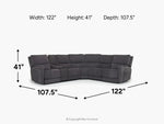PALENCI57:Palencia 6 Piece 3 Power Sectional With 3 Power Armless Recliner, 