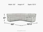 PALENCI05:Palencia 6 Piece 3 Power Sectional With 3 Power Armless Recliner, 