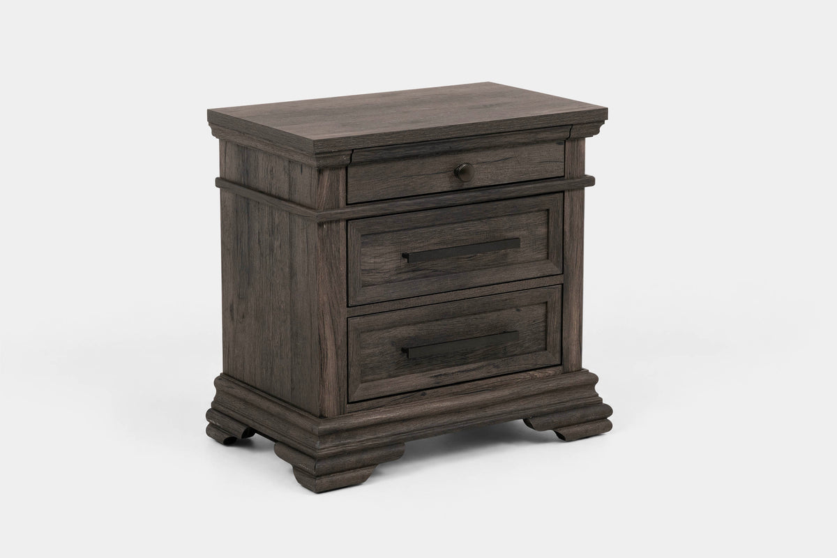 PARKRID06:Park Ridge Panel Bed & Dresser & Mirror & Nightstand, Angled