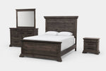 PARKRID03:Park Ridge Panel Bed & Dresser & Mirror & Nightstand, Angled