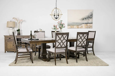 Phillipe Dining Table & 4 Chairs & 2 Arm Chairs