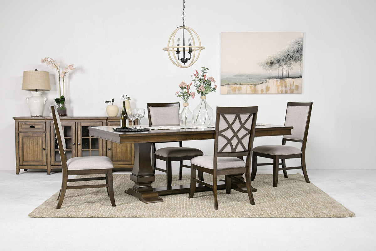 PHILLIPE1:Phillipe Dining Table & 4 Chai, StyledSide