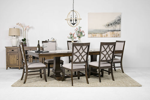 PHILLIPE2:Phillipe Dining Table & 6 Chai, StyledSide