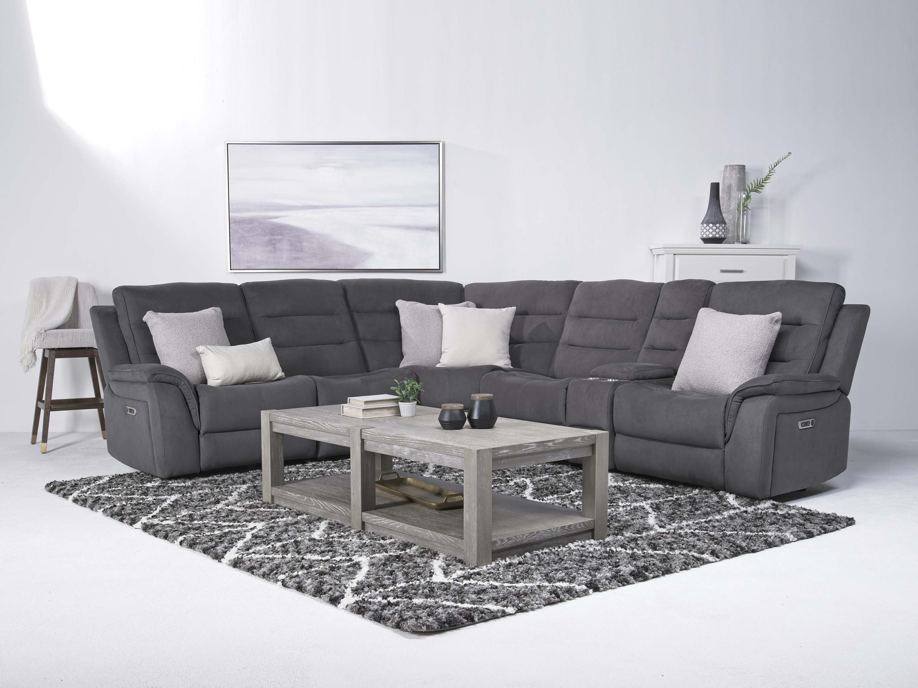Chanell 6 Piece 2 Power Sectional | Sectionals | Living Room – Mor