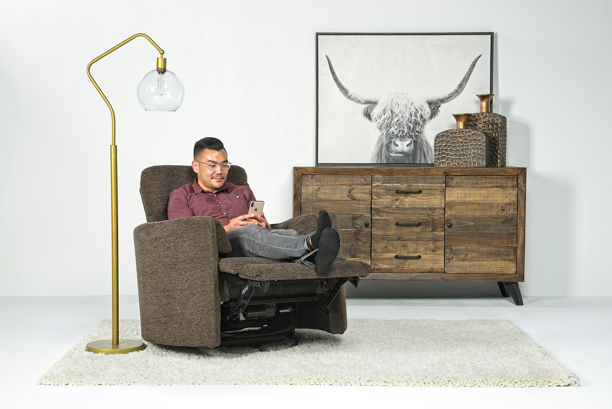 009917042:Radius Power Recliner in Dark Brown, Image 6