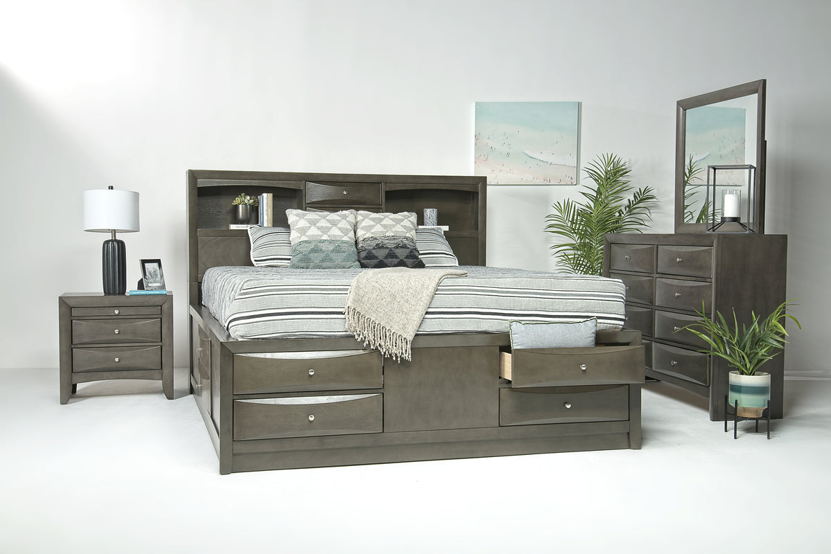 REMIEK4PC:Remi Bookcase Bed & Dresser & , Styled