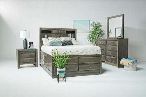 REMIQ4PC0:Remi Bookcase Bed & Dresser & , Styled