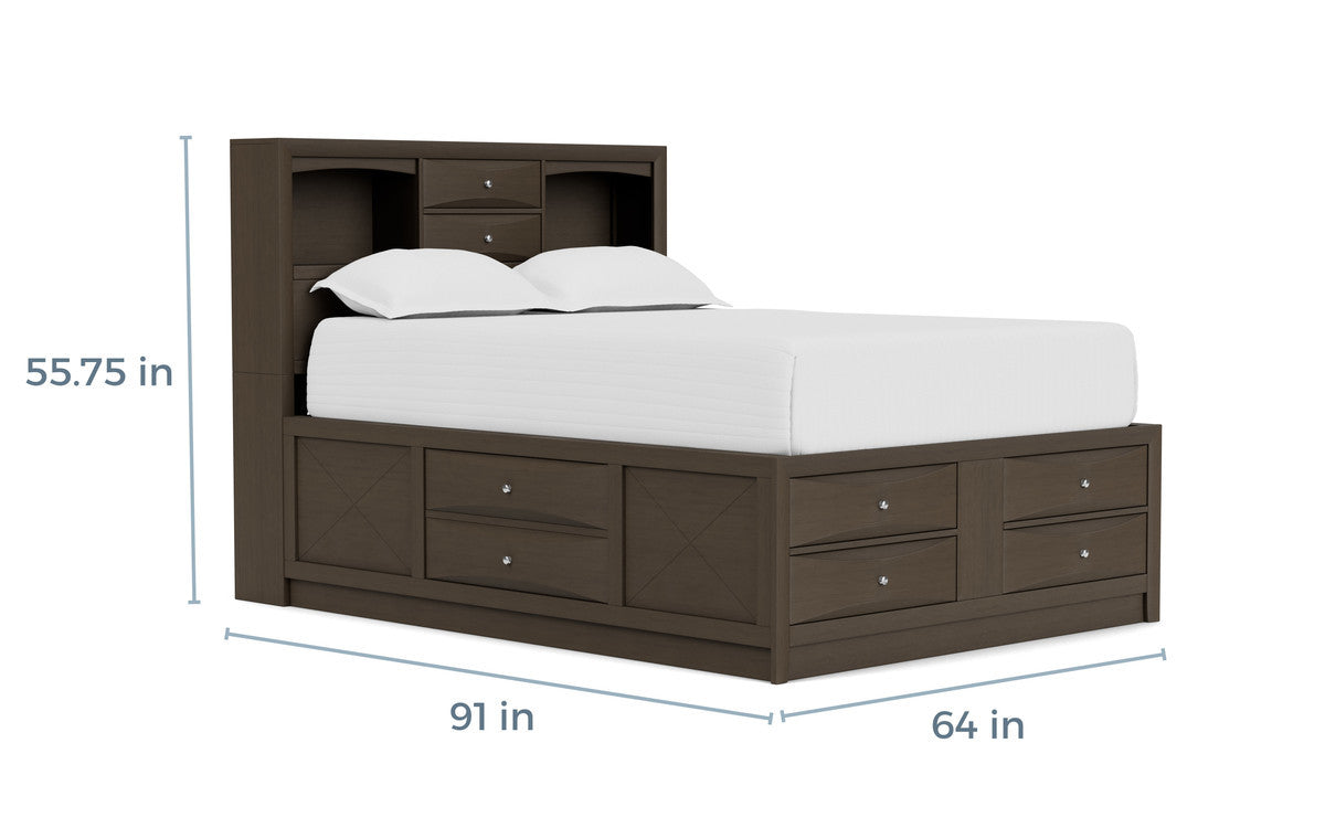 309880465:Remi Bookcase Bed & Dresser & , 