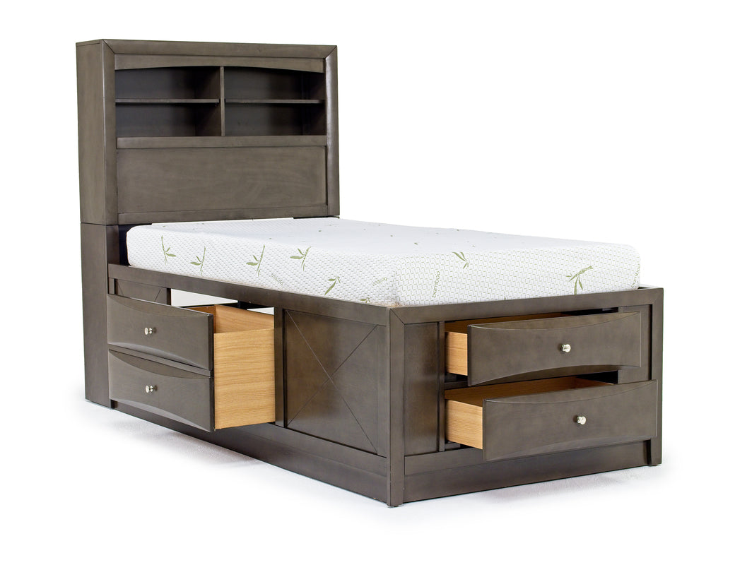 REMITW4PC:Remi Bookcase Bed & Dresser & , AngledOpen
