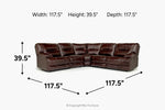 674389855:Retreat 5 Piece Power Sectional With Power Armless Recliner, 