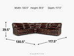 RETREAT09:Retreat 6 Piece Power Sectional, 
