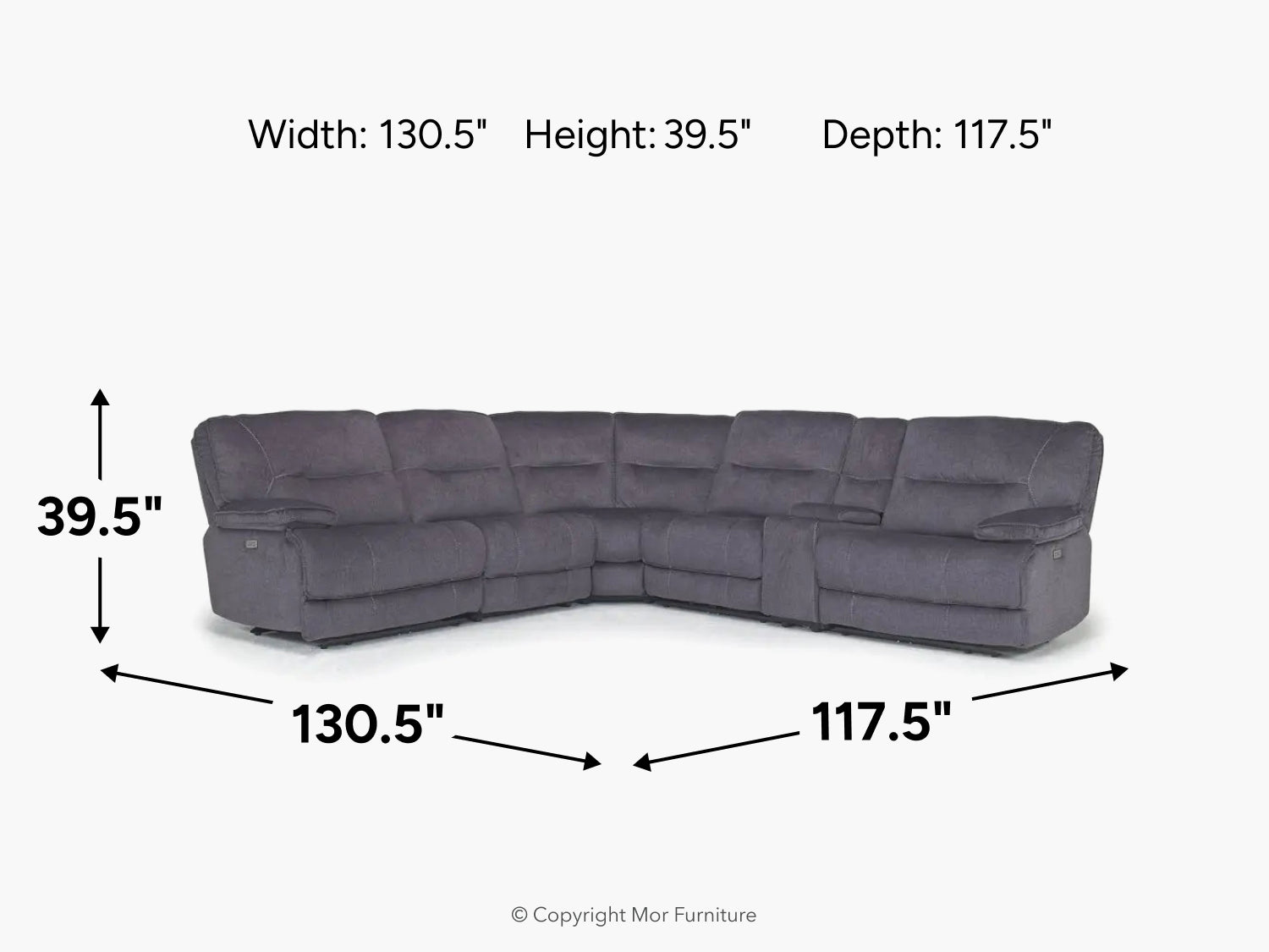 RETREATS0:Retreat 6 Piece Power Sectional, 