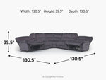 RETREAT10:Retreat 7 Piece Reclining Sectional With Armless Recliner, 