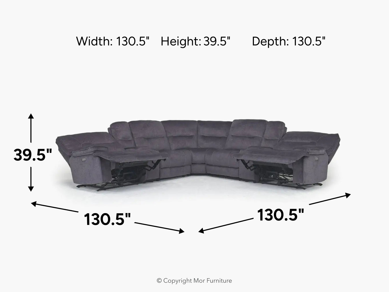 RETREAT10:Retreat 7 Piece Reclining Sectional With Armless Recliner, 