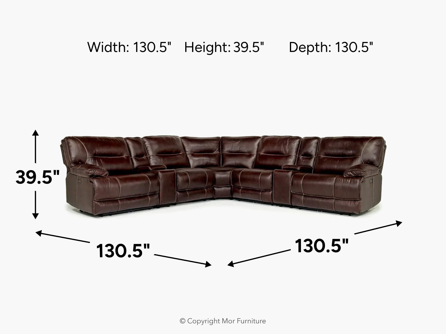 RETREAT7P:Retreat 7 Piece Reclining Sectional With Armless Recliner, 
