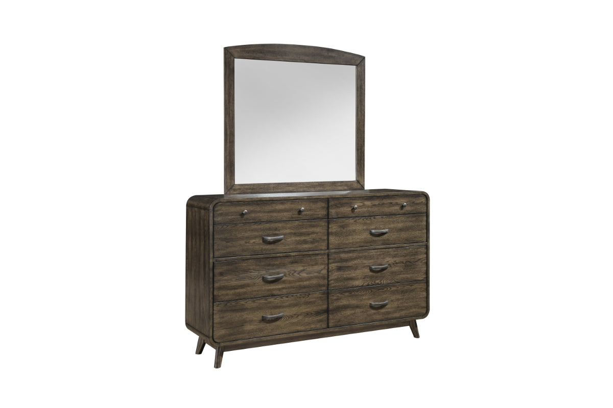 REXB00009:Rex Panel Bed & Dresser & Mirr, AngledAngle
