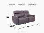 213839954:Rhys 2 Power Console Loveseat, 