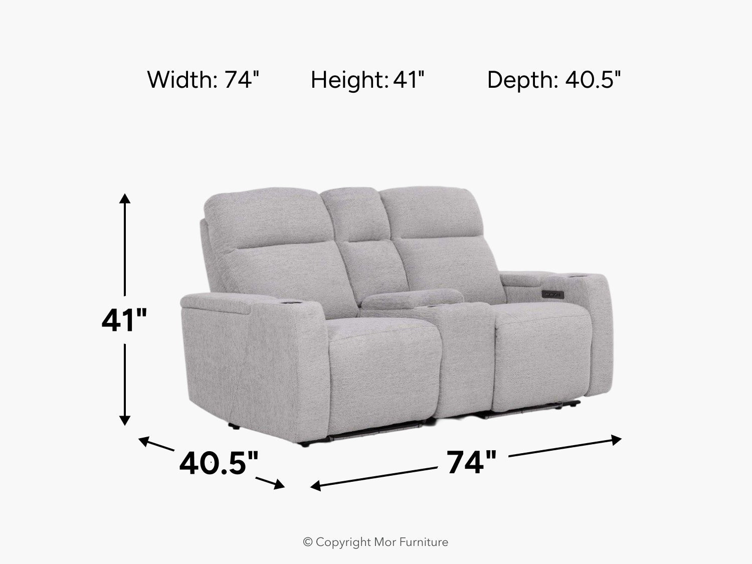 RHYS00020:Rhys 2 Power Console Loveseat, 