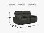 RHYS00050:Rhys 2 Power Console Loveseat, 