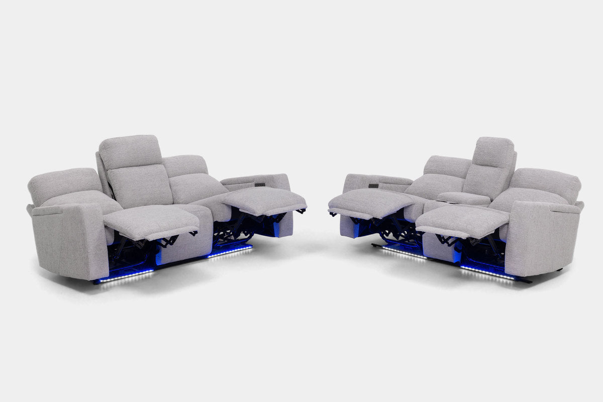 RHYS00021:Rhys 2 Power Sofa & Console Loveseat, ReclinedAngled