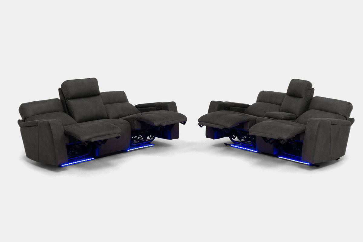 RHYS00051:Rhys 2 Power Sofa & Console Loveseat, ReclinedAngled