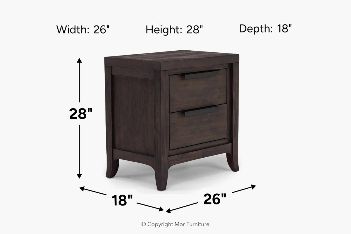 004901670:Riley 2 Drawer Nightstand,