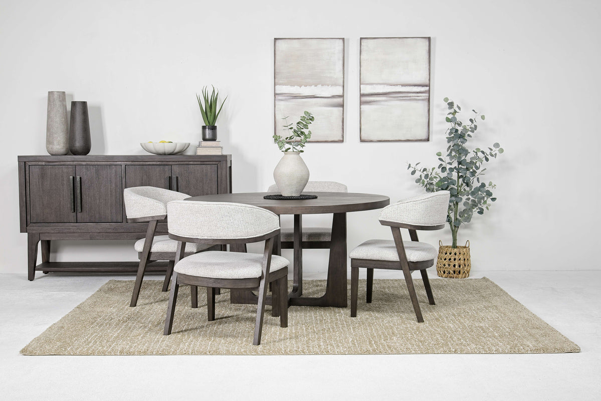 RILEYD000:Riley Round Dining Table & 4 C, Styled