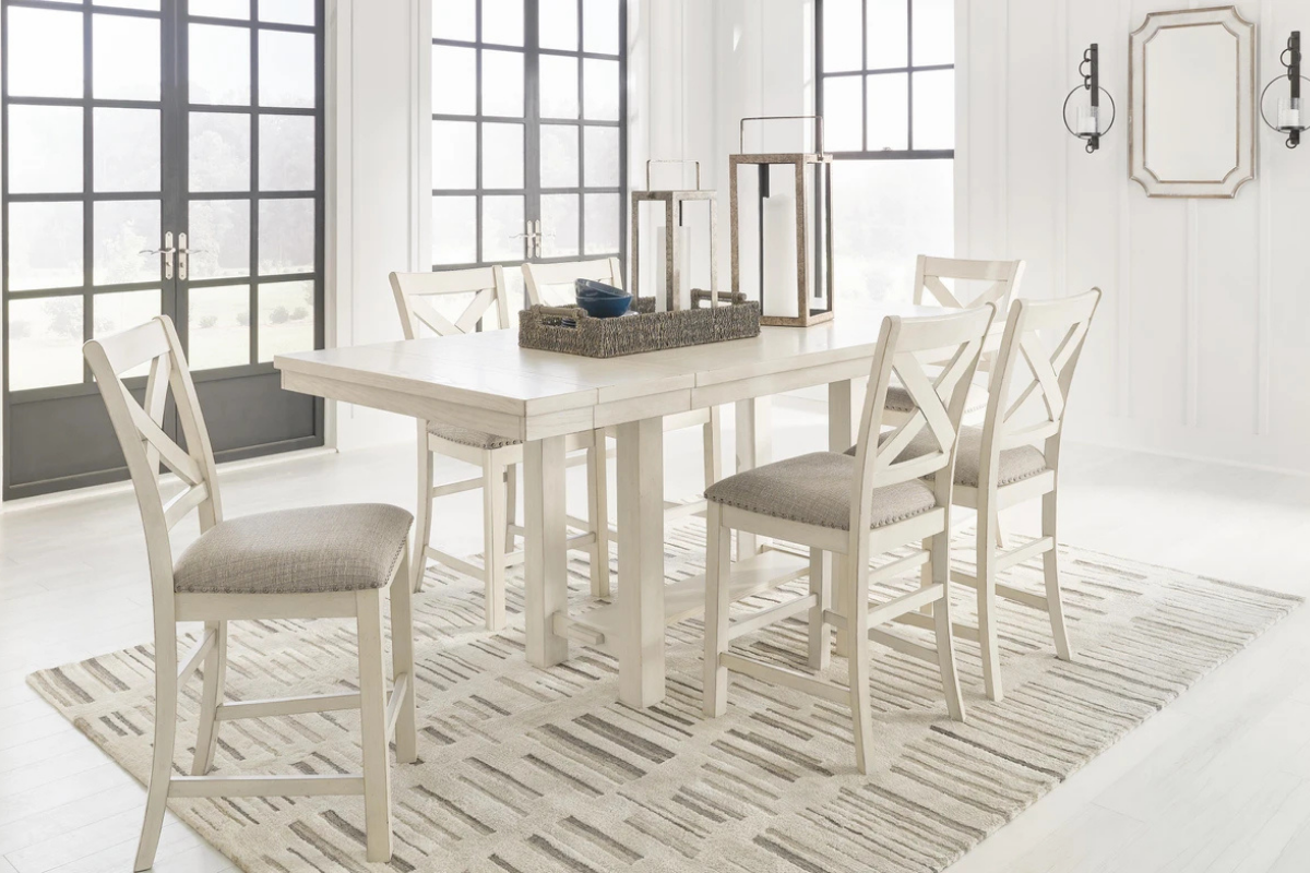 ROBBINS12:Robbinsdale Counter Height Dining Table & 6 Stools, 