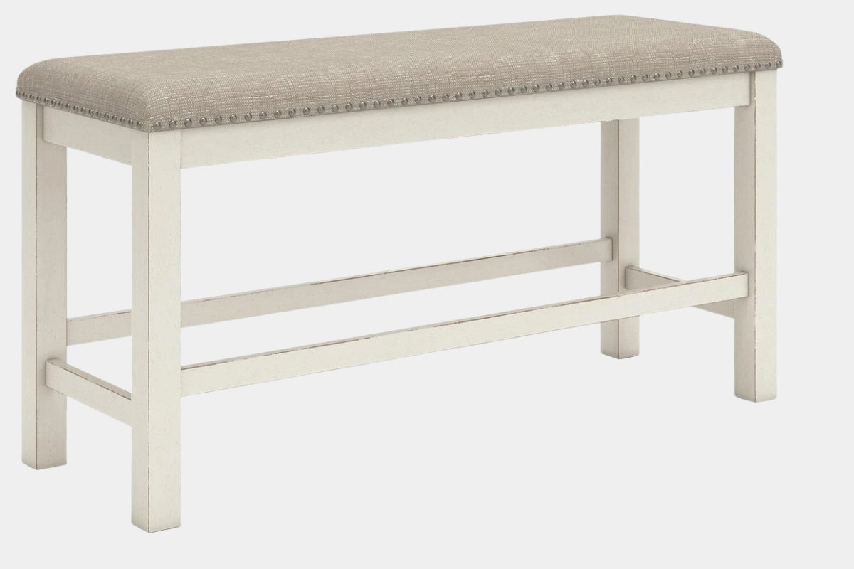 ROBBINS11:Robbinsdale Counter Height Dining Table & 4 Stools & Bench, Angled