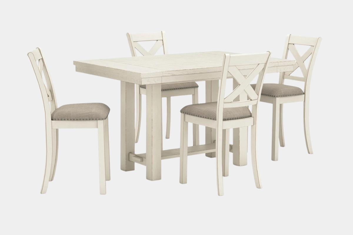 ROBBINS10:Robbinsdale Counter Height Dining Table & 4 Stools, Angled