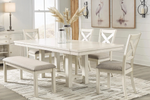 ROBBINS06:Robbinsdale Dining Table & 4 Chairs & Bench, Styled
