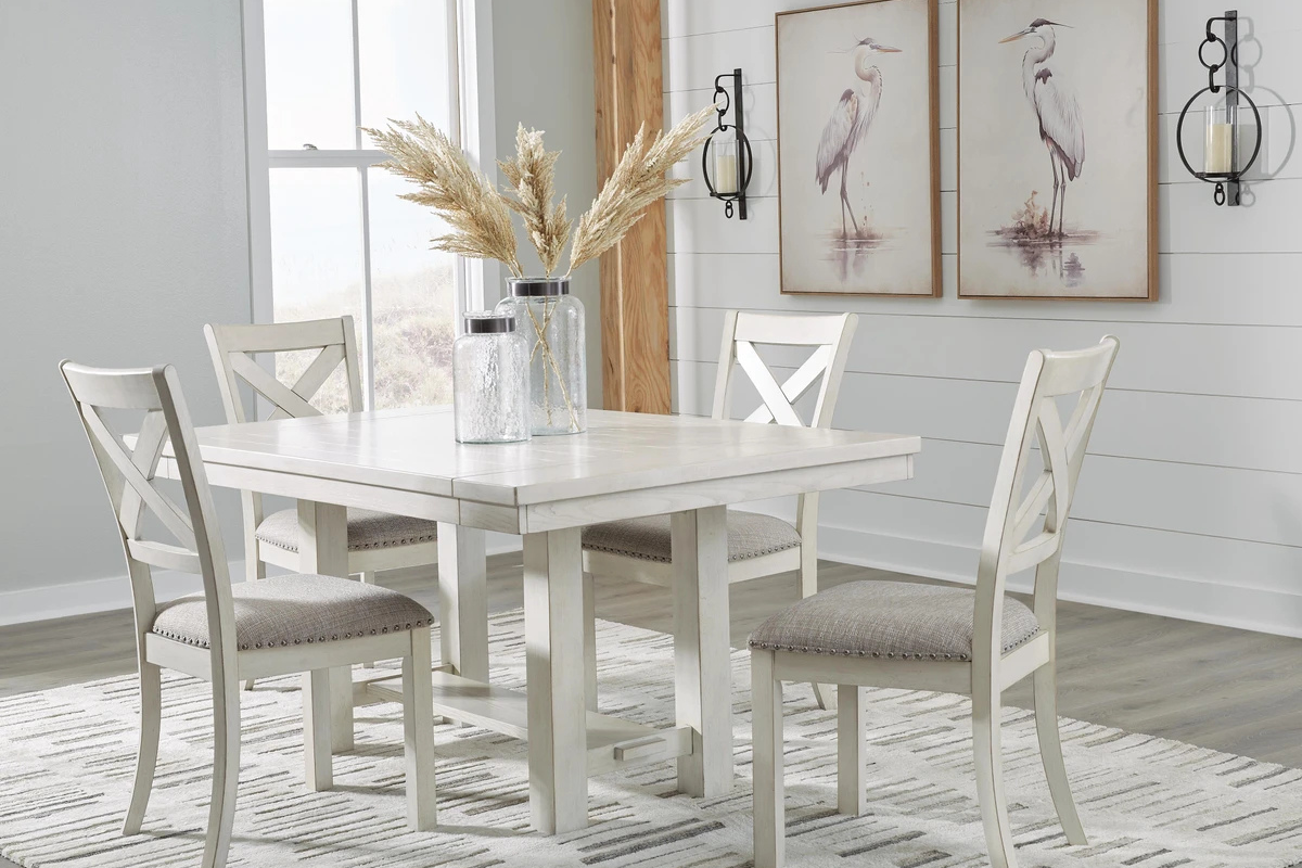 ROBBINS05:Robbinsdale Dining Table & 4 Chairs, Styled