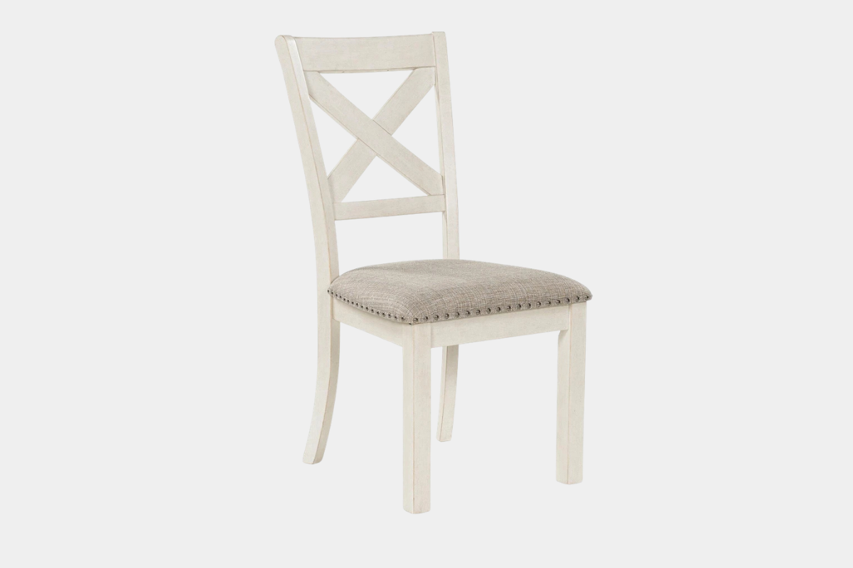 ROBBINS06:Robbinsdale Dining Table & 4 Chairs & Bench, SideBackAngled