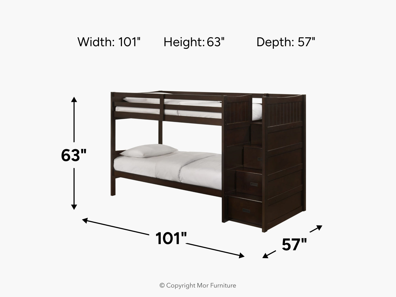 SAMIBRN03:Sami Bunk Bed With Storage Steps, 